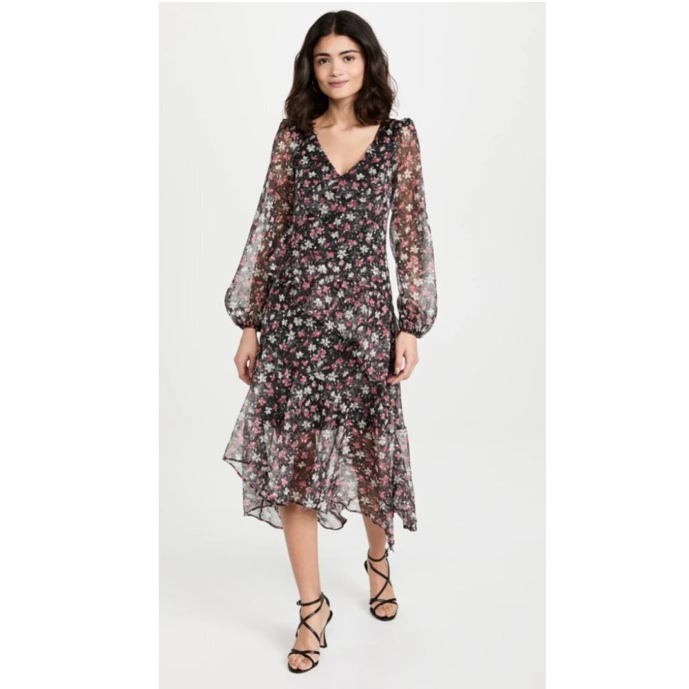 ASTR Fairfax Dress Fuchsia Gold Floral Size Small NWT - Picture 2 of 6